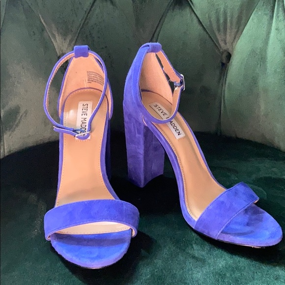 Steve Madden Shoes - Steve Madden Carrson Blue Suede Block Heels